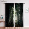Тюль с изображением осеннего леса для гостиной, декор спальни, осенние деревья, природные пейзажи, прозрачная вуаль