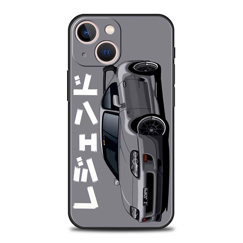 Роскошный Чехол Для Телефона Для iPhone 11 12 13 15 16 14 Pro Max X XR XS 7 8 Plus SE Черный Чехол Funda JDM Tokyo Drift Спортивный Автомобиль