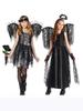 Хэллоуин Костюм Крылья Черного Ангела для Детей - Готический Вампир и Дьявол Косплей Вечеринка Наряд