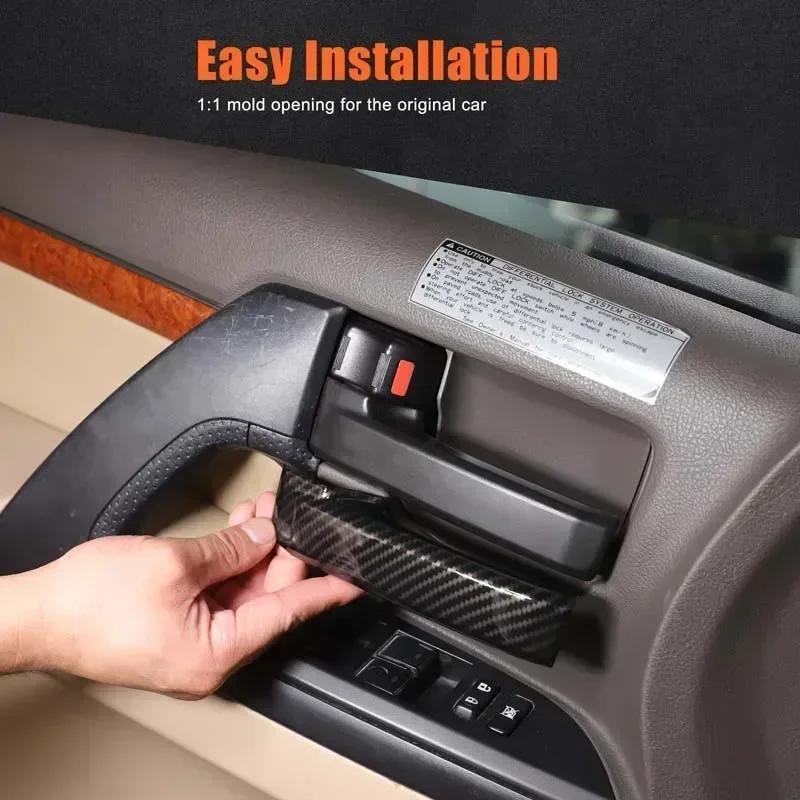 For Toyota Land Cruiser 200 LC200 2008-2022 ABS Car Inner Door Grab Handle Cover Trim Sticker Interior Accessories