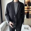 Men's Trendy Korean Wool Suit Jacket for Casual or Light Business Wear