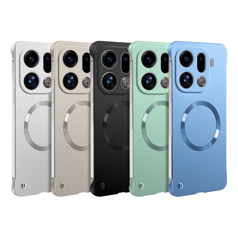 Минималистичный Магнитный Покрытие Безрамочный Чехол Для OPPO Find X9 Pro X8 Ultra X8s+ X7 Reno 14 Pro 13 12 Защита Камеры Зарядка Крышка