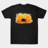 Asian Size Cotton Unisex Tshirt Print T-shirt Black Cat Fall Leaves T-shirt No-Cut Print Regular Fit