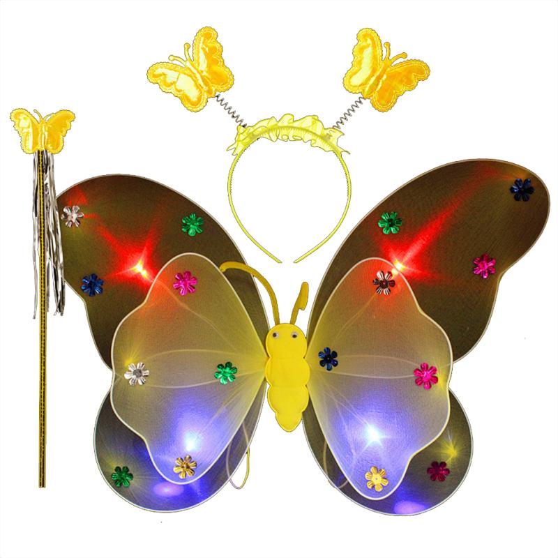 3 шт./компл. детский костюм с крыльями бабочки, реквизит, марлевый костюм с крыльями и юбкой