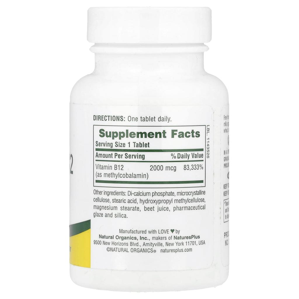 Western Vitamin B12, 2,000Mcg, 60 Tablets