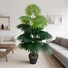 Artificial Potted Fan Palm with Purple and Green Leaves for Indoor Decoration