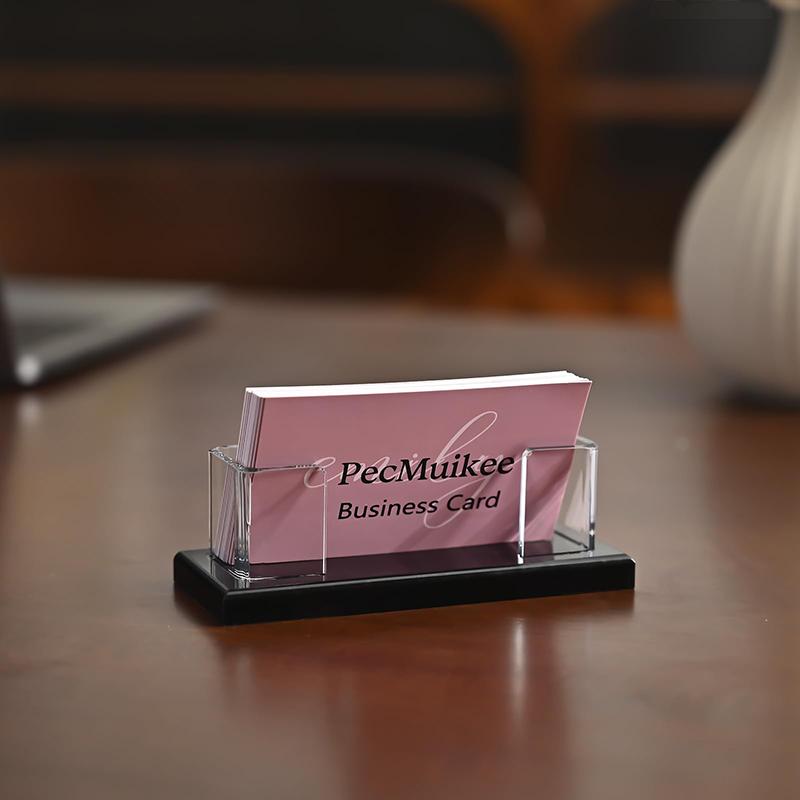 Прозрачный акриловый держатель для визиток, настольная подставка для визиток, вмещает 30-40 визиток