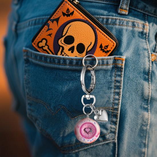 Брелок в виде глазного яблока, ручная работа из глины, брелок, запечатан УФ-смолой