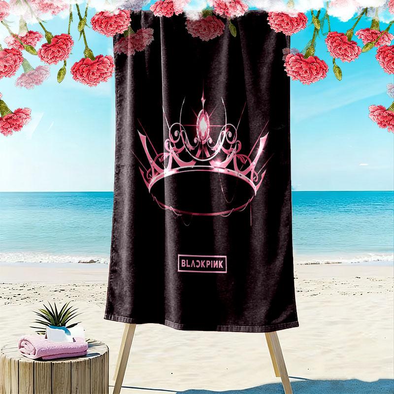 Blackpink Print Beach Towel, Large Soft Quick Dry Towel for Beach Camping Swimming