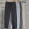 Men's Spring Casual Elastic Waist Skinny Pants - Anti-wrinkle with British Style for Boys