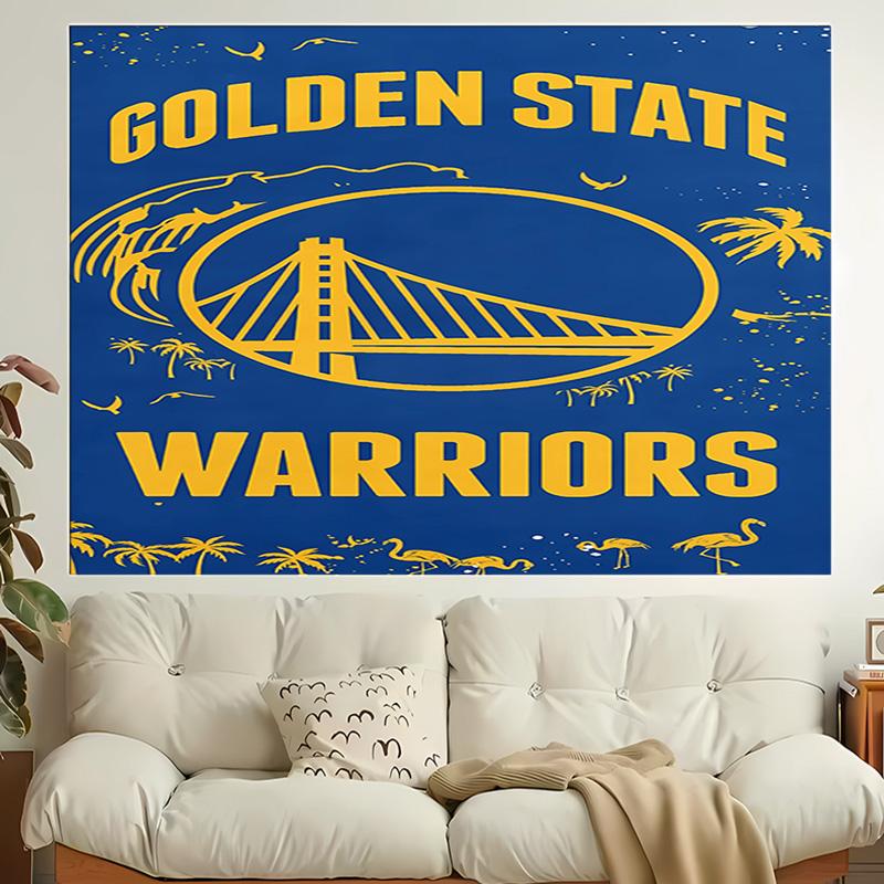 1pc Golden State Warriors logo Tapestry, Living Room, Bedroom, Office, Party Decor, Ideal Festive Gift