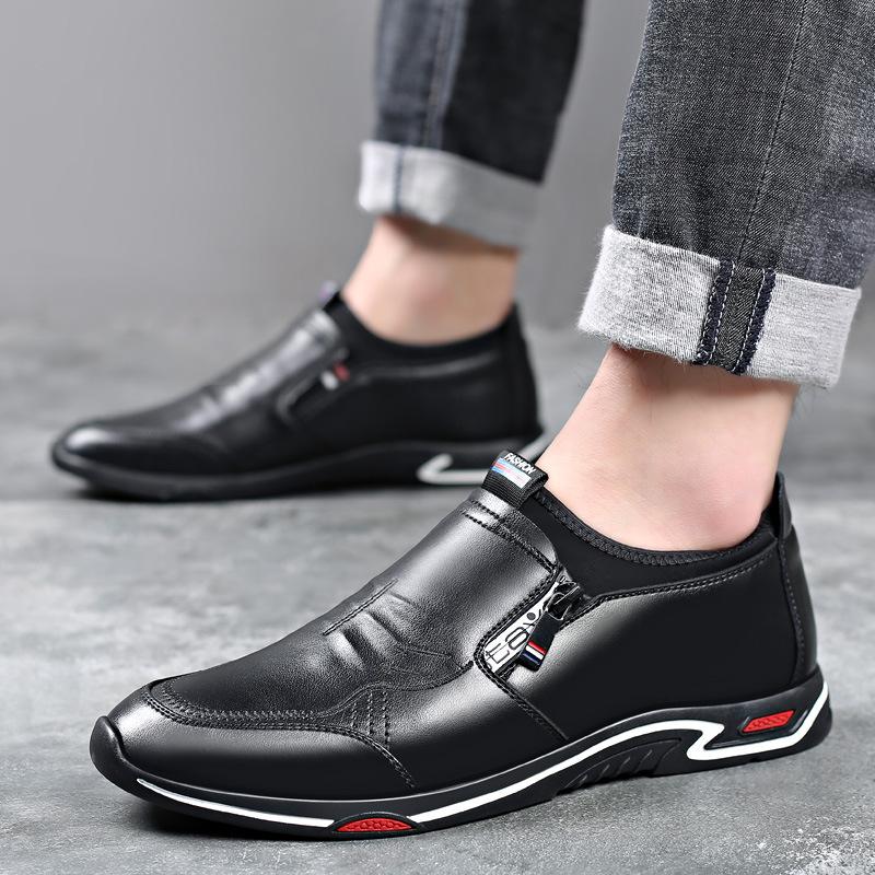 2024 Весна и Осень Новые мужские повседневные кожаные туфли Мужские кожаные дышащие белые перчатки 517