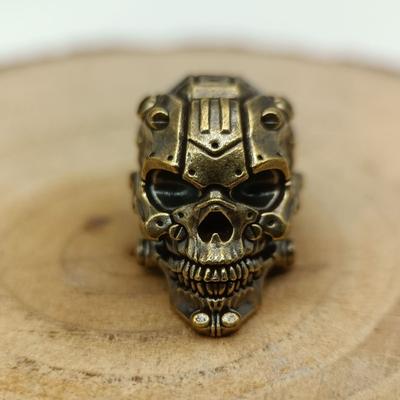 Механическая голова черепа латунные бусины для ножа DIY плетеный браслет шнурок подвеска брелок аксессуары подвески шармы