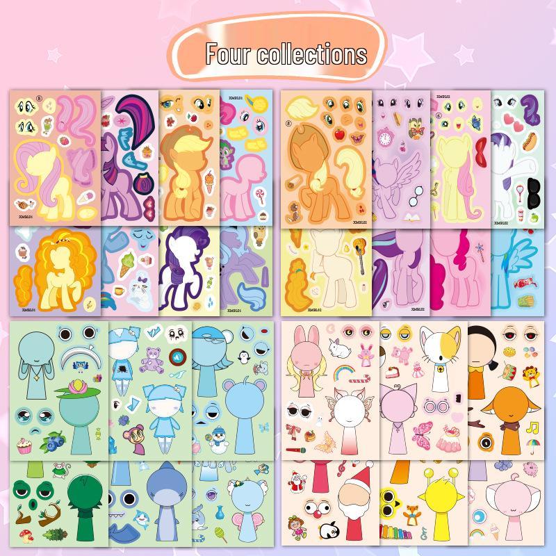 Large Creative Pony Stickers: Cute Cartoon Animals for Children's DIY Decor & Rhythm Box