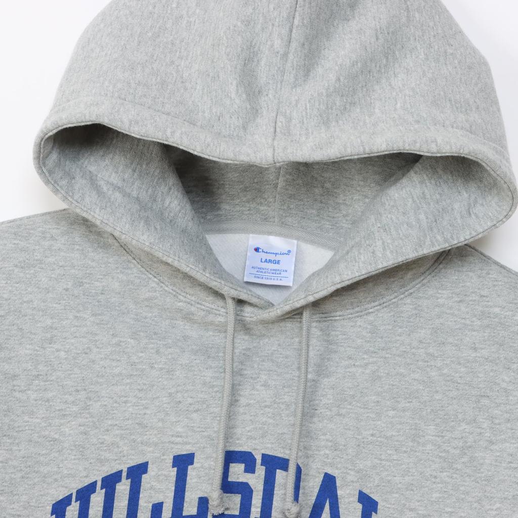 Champion Basic Long Sleeve Hooded Sweatshirt with Graphic Oxford Size XL Men's Fleece-Lined Print, Gray, (C3-Z108)