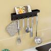 No Drill Key Organizer Rack Plastic Kitchen Bathroom Home Storage Shelf Door Back Hook Small Item Holder
