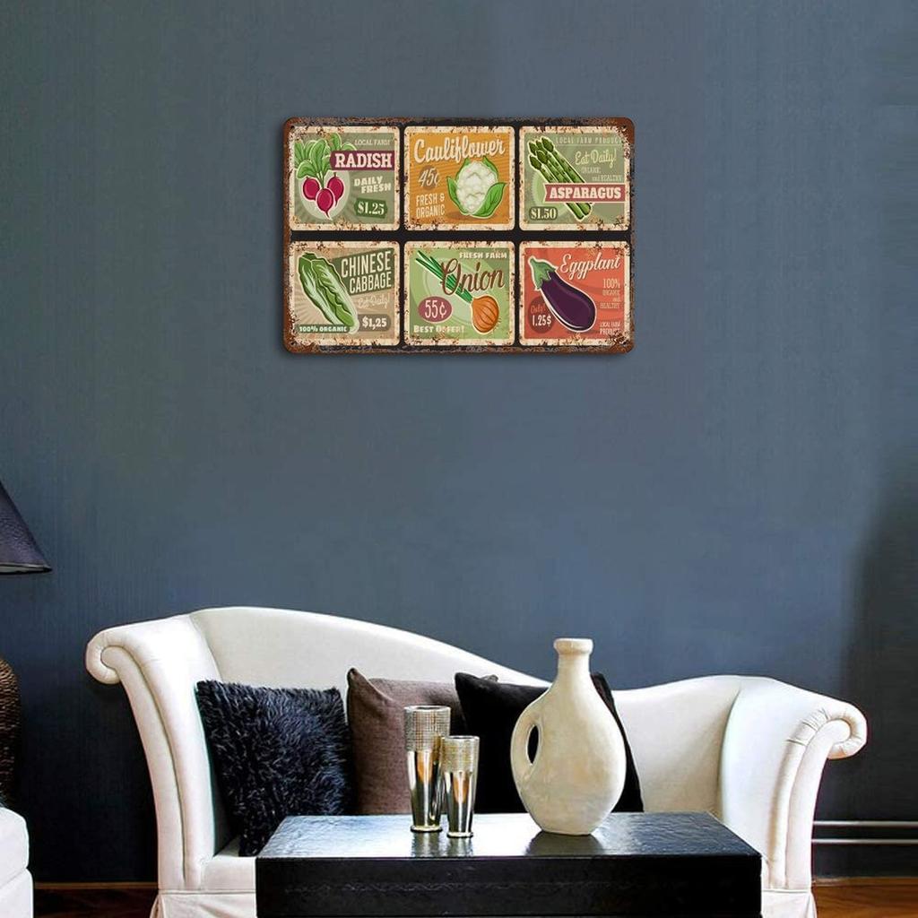 1-Pack Vintage Wall Mounted Plaque Metal, 20×30cm and 30×40cm, Rusted Décor for Pub, Loft or Restaurant