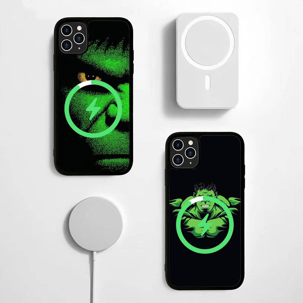 Superhero H-Hulk For Magsafe Case For IPhone 17 16 Pro Max 15 14 Plus 13 12 11 Wireless Charging Phone Cover