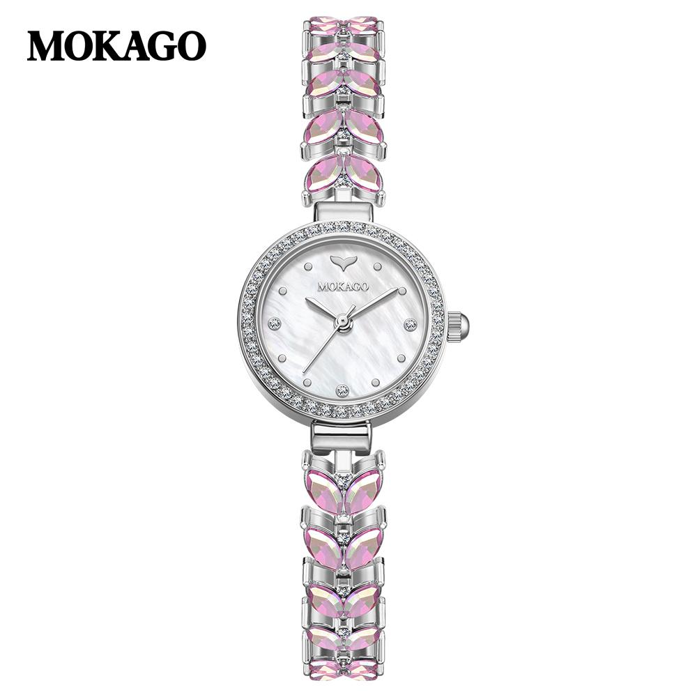 MOKAGO 8167 Elegant Women's Quartz Watch Vintage Ladies Waterproof Business Watches for Woman