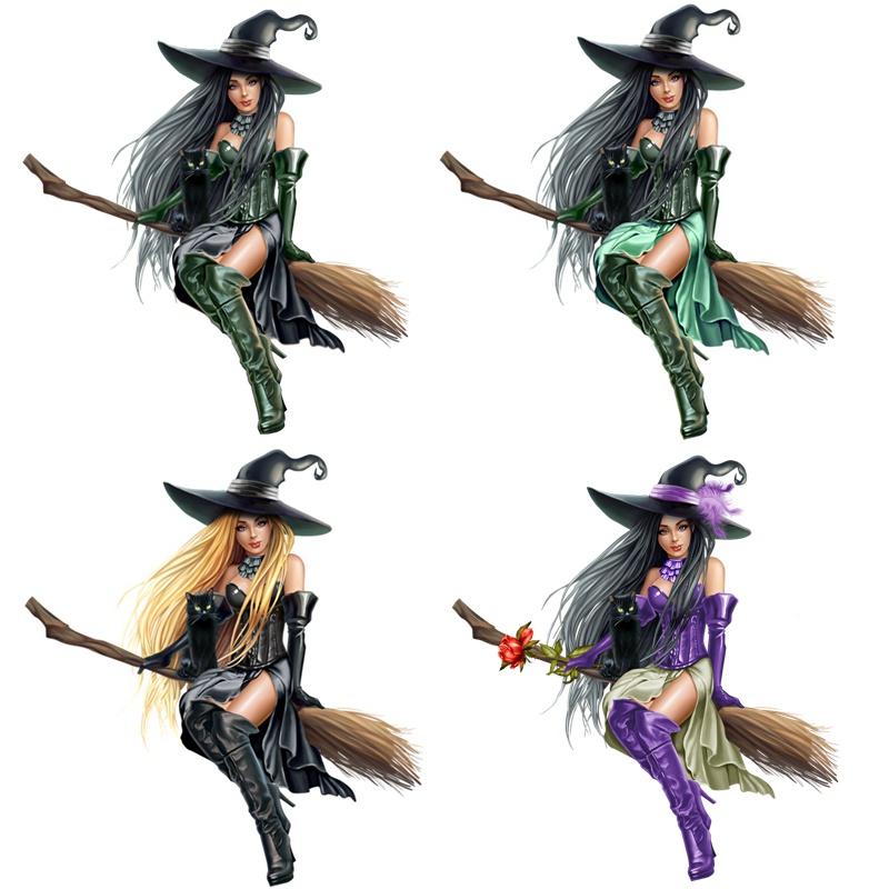 Tri Koshki KCS237 фэнтезийная ведьма Хэллоуин наклейка на автомобиль ПВХ разноцветные наклейки аксессуары для мотоциклов наклейка на автомобиль ноутбук чемодан