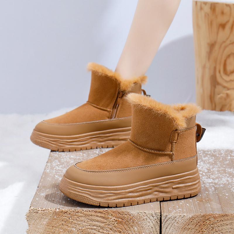 TUINANLE Women's Winter Snow Boots Simple Thick Sole Down Cotton Shoes Thickened Warm Boots