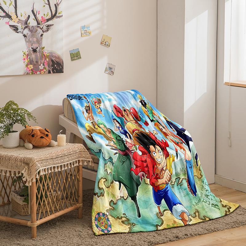 Cartoon ONE PIECE series double-sided flannel 2D digital printing blanket blanket