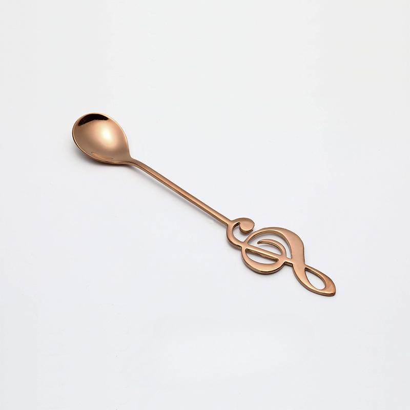 Кофейные ложки Кофейная посуда из нержавеющей стали Музыкальная нота Креативная кофейная ложка для молока Перемешивание десертной ложки для мороженого Посуда