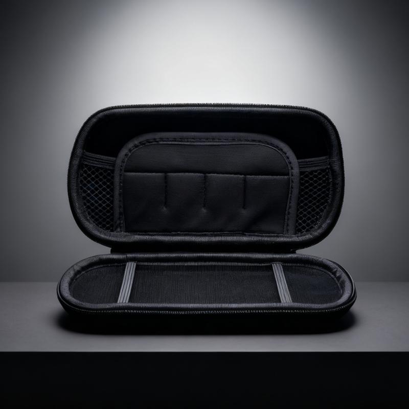 Protector Case Storage Box for R43S Scratchproof PU Leather Bag Handheld Game Console Carry Case with Mesh Pocket Black