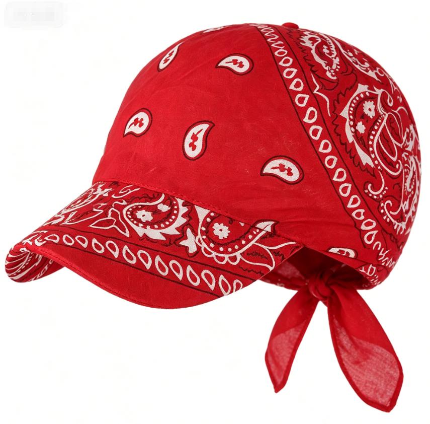 Bandana Sun Visor Hat - Paisley Print Headwrap Cap for Women, Breathable Casual Turban with Brim, Adjustable Head Scarf Hat