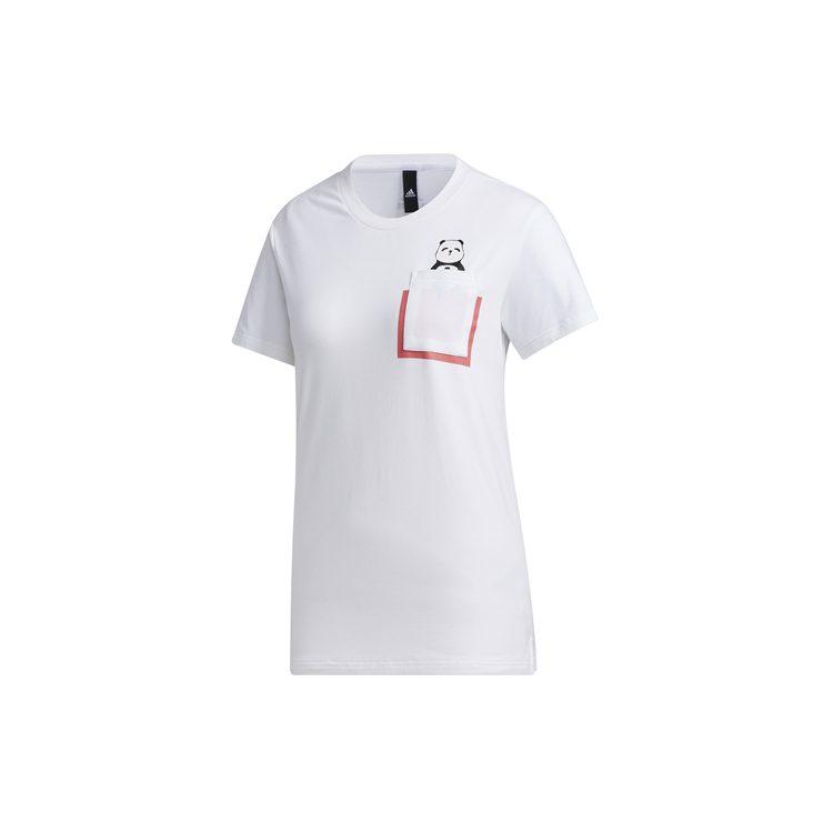 Adidas T Shirts Women's White Crew Neck Moderate Straight Fit GL5645