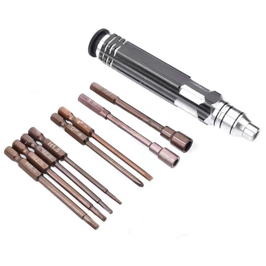 8 in 1 Screwdriver Hobby Hardware Repair Tools Kit For RC Car Drone Plane Hex Philip Spanner Socket Hexagon H1.5 H2.0 H2.5 H3.0