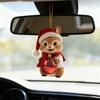 Acrylic Squirrel Ornament with Santa Hat 2D Christmas Tree Decoration Festive Hanging Decor for Car Home