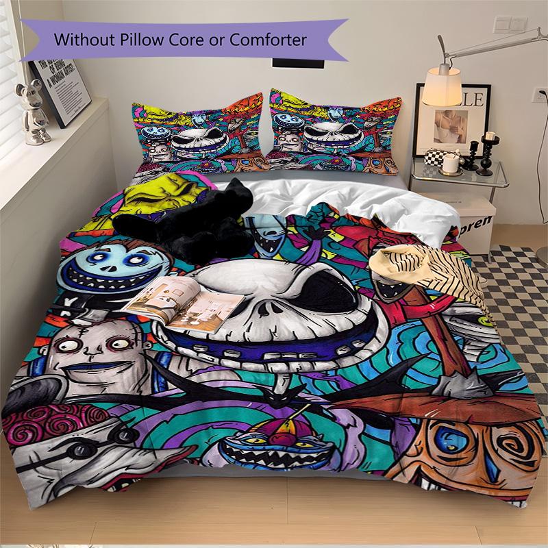Nightmare Before Halloween Print 3Pcs Bedding Setduvet Cover With 2 Bedropillowcase Home Birthday Gift