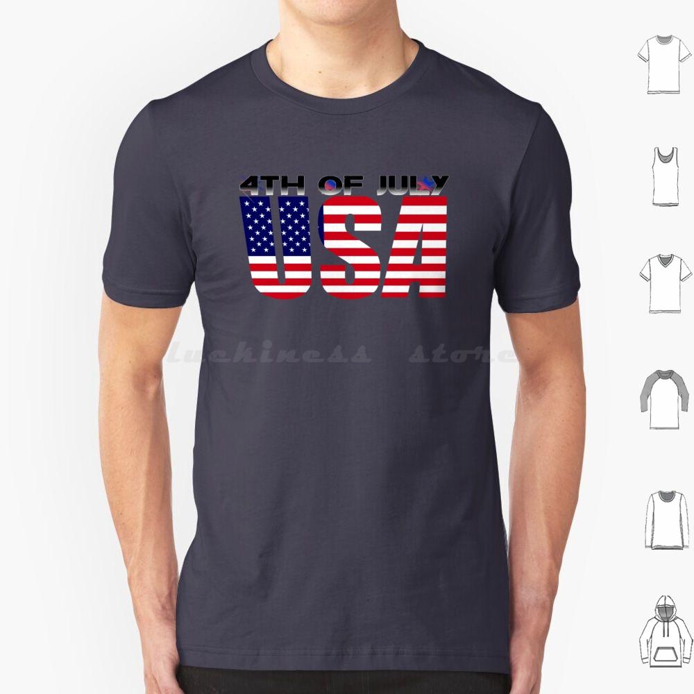Футболка 4 июля Хлопок Мужская Женская DIY Печать День 4 июля США Американская Гордость Красный Белый Синий Патриотические Звезды И