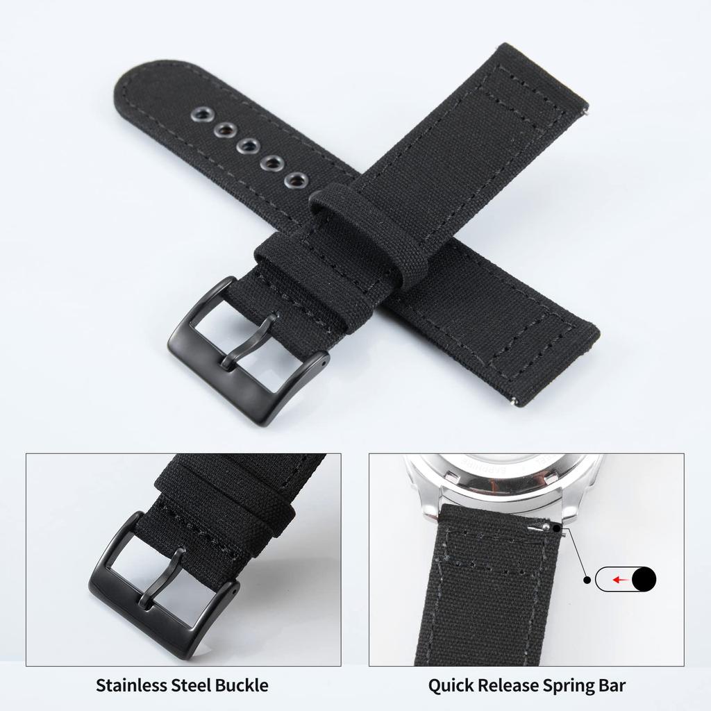 BINLUN Холщовые часы Быстрый Тканевый ремешок Дышащий Сменный ремешок для 7 Пряжка в комплекте Ремешок, Застежка, Браслет, 18 мм, 20 мм, 22 мм, 24 мм, Умные часы,