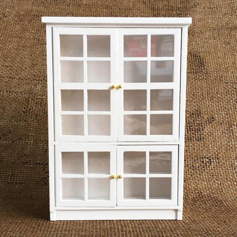 1/12 Dollhouse Miniature Furniture White Kitchen Dining Cabinet Display Shelf