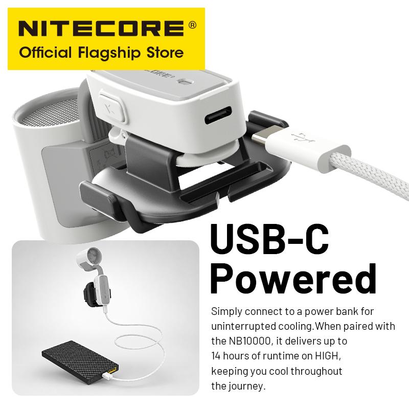 NITECORE NCF20 Outdoor Clip-on Fan Handheld Fan Portable Pocket Cooling Blower 43g for Fishing Camping Commute Hiking Concert