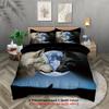 3-piece set, wolf pattern printed bedding set, queen, king, double bed, for bedroom, guestroom, hotel, home decoration