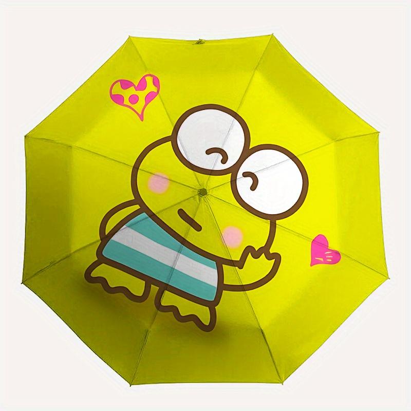 KEROKEROKEROPPI Automatic Open/Close Umbrella-Cute Umbrella with Cute Design, Portable 3-Fold Compact Umbrella for Men & Women, Halloween Ch