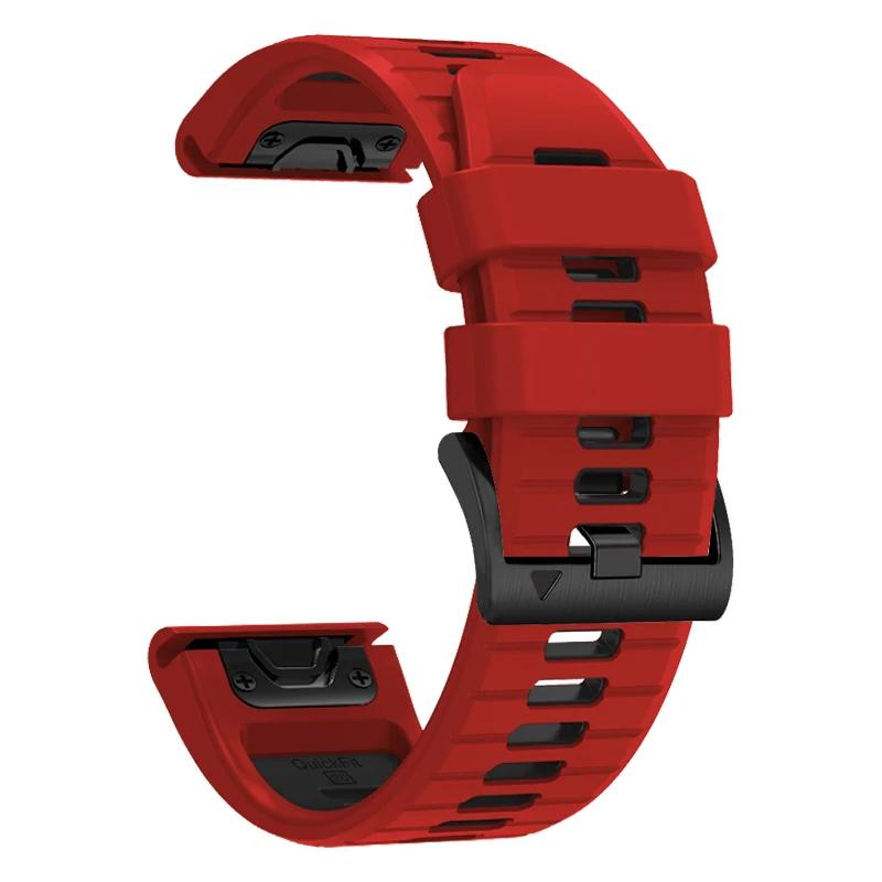 Для Garmin Tactix 7 Pro Delta Descent/Quatix 7/6/5 Sapphire/7X Solar Ремешок Fenix 7X Силиконовый Ремешок 22 мм 26 мм Quickfit Ремешок для часов