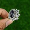 Natural African Amethyst Gemstone Multi Stone Purple Adjustable Ring 925 Silver