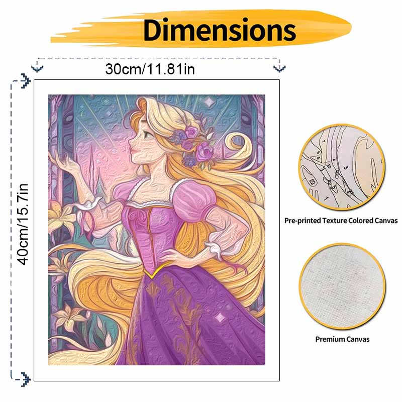 Disney Набор для рисования маслом Рапунцель Декор для стен дома Ручная работа Подарок для фанатов Коллекция
