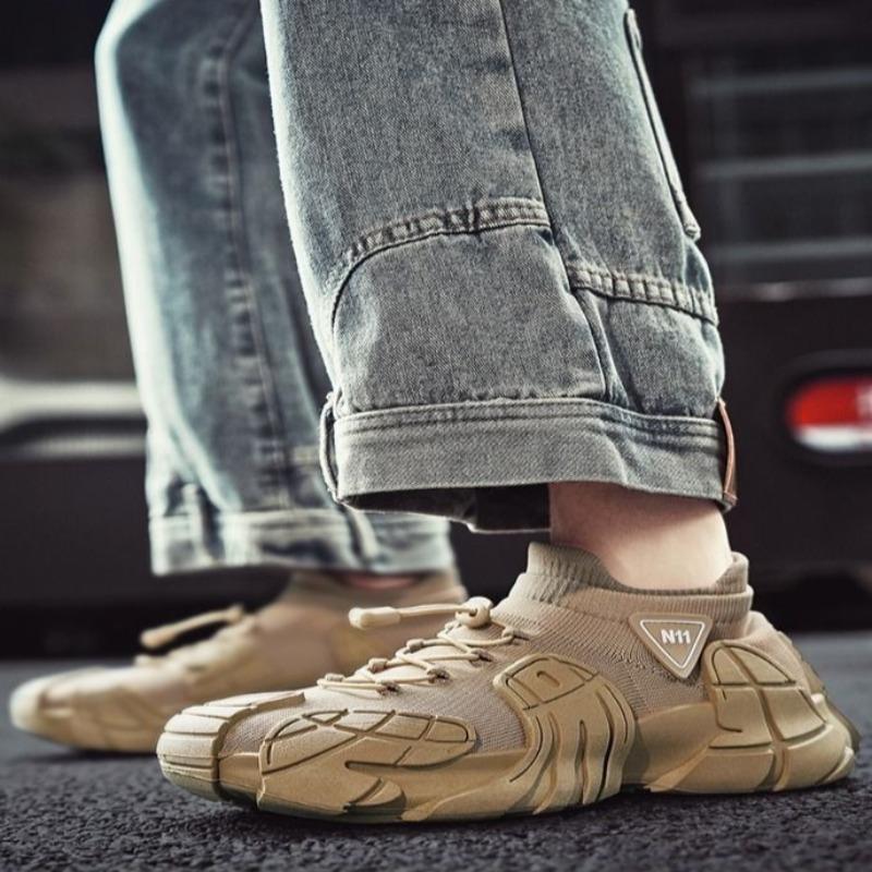 Модная Высококачественная Мужская Обувь 2025 Новые Летние Дышащие Сетчатые Кроссовки на Платформе для Мужчин для Открытого Спорта и Отдыха Носки Модная Обувь Мужчины