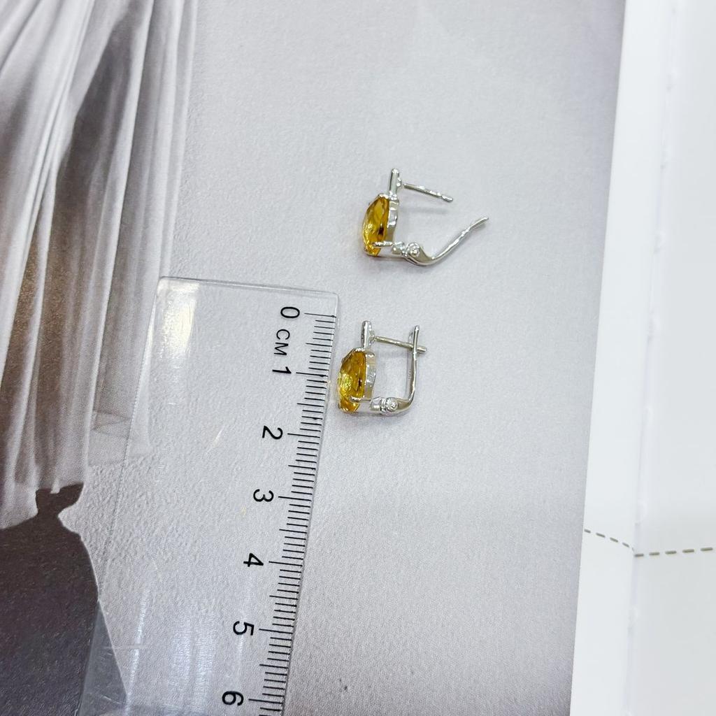 Серебряные серьги с цитрином nano 4.058ct (1962510)