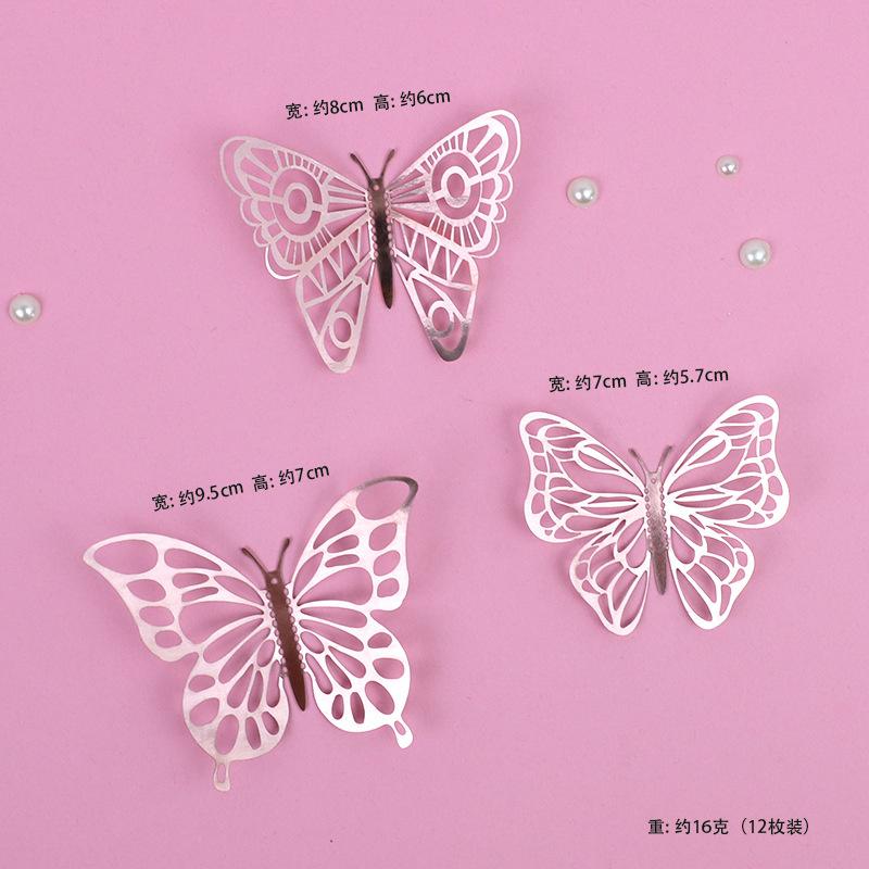 Topper Gold 3D Baking Dessert Decor For Wedding Party Happy Birthday Cake 12Pcs Artificial Butterfly Butterflies Cupcake Toppers