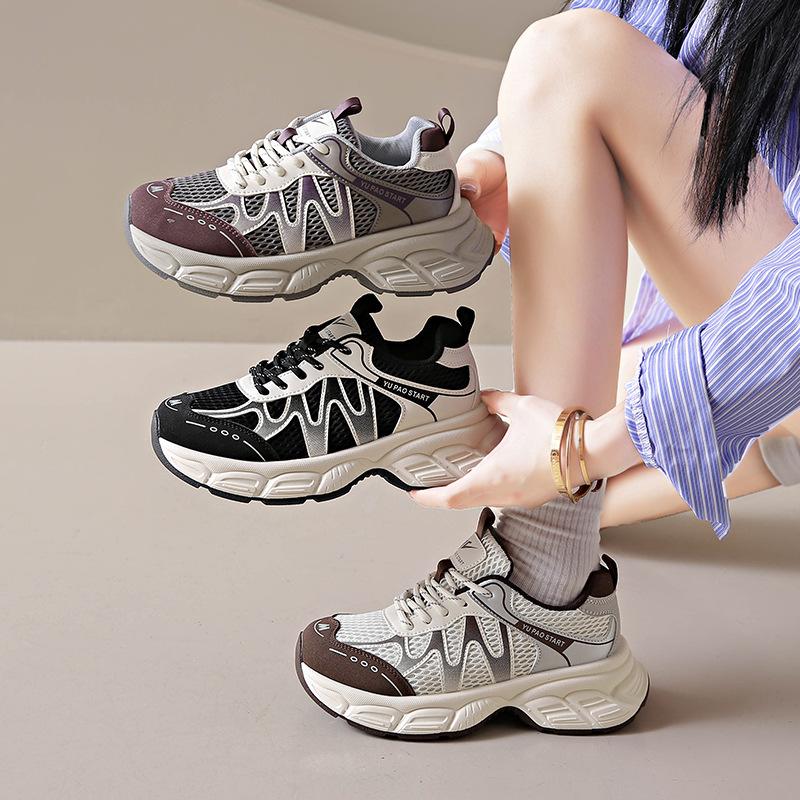 Ins Korean Version of the New Dad Shoes Girl 2025 Autumn Student Sports Running Shoes Casual Shoes Platform Heightening Shoes 319
