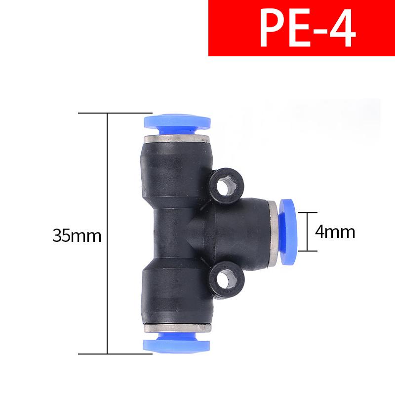 PE Air Connectors 4mm 6mm 8mm 10 12MM Pneumatic Fitting Quick Connect Slip Lock Tee 3Way Plastic Pipe Water Hose Tube Connector