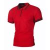 Мужские минималистичные полосатые цветные топы Blocked Slim Fit Casual Polo Cedar Men Polo Shirts
