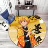 Classic Japanese-style cartoon Demon Slayer round rug, home soft decorative anti-slip yoga mat and chair mat, outdoor floor mat carpet K35