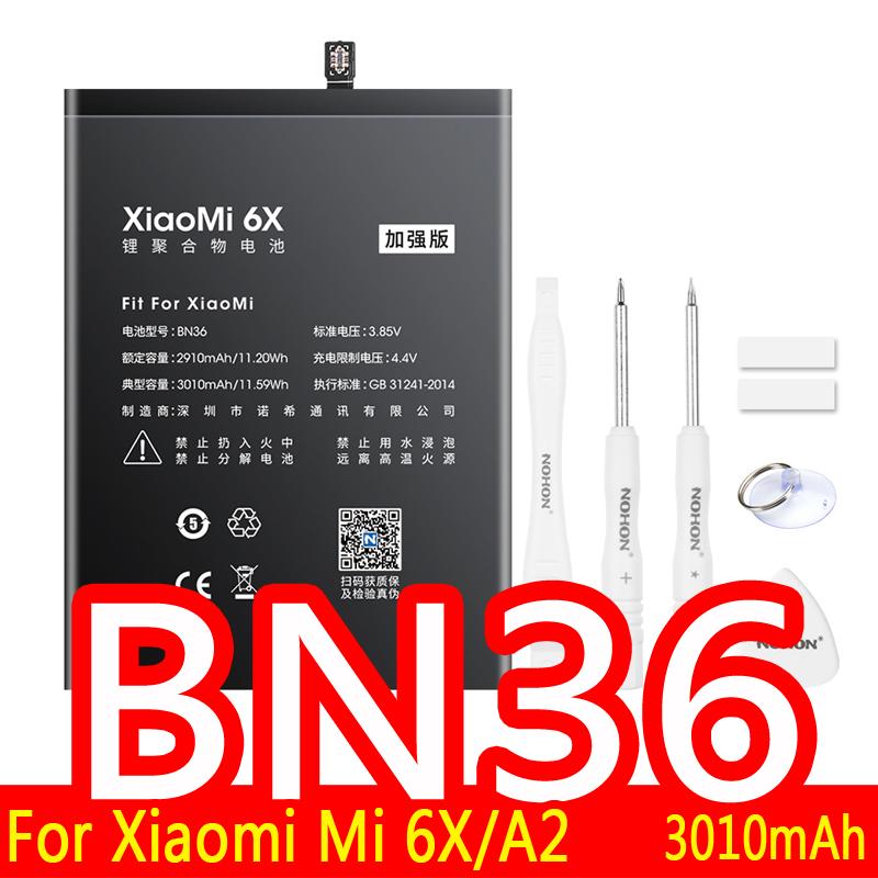 Replacement Battery NOHON For Xiaomi Mi 5 6 8 9 PRO Mix 2 3 8 9 SE CC9 Lite POCOPHONE F1 A3 5X Redmi Note 5A 6X K20 Pro